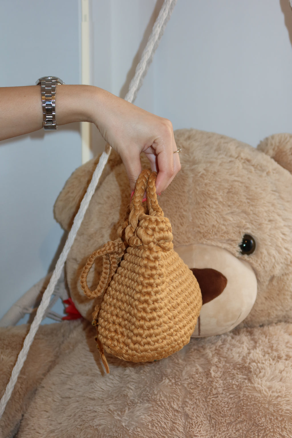 Borsa crochet senape