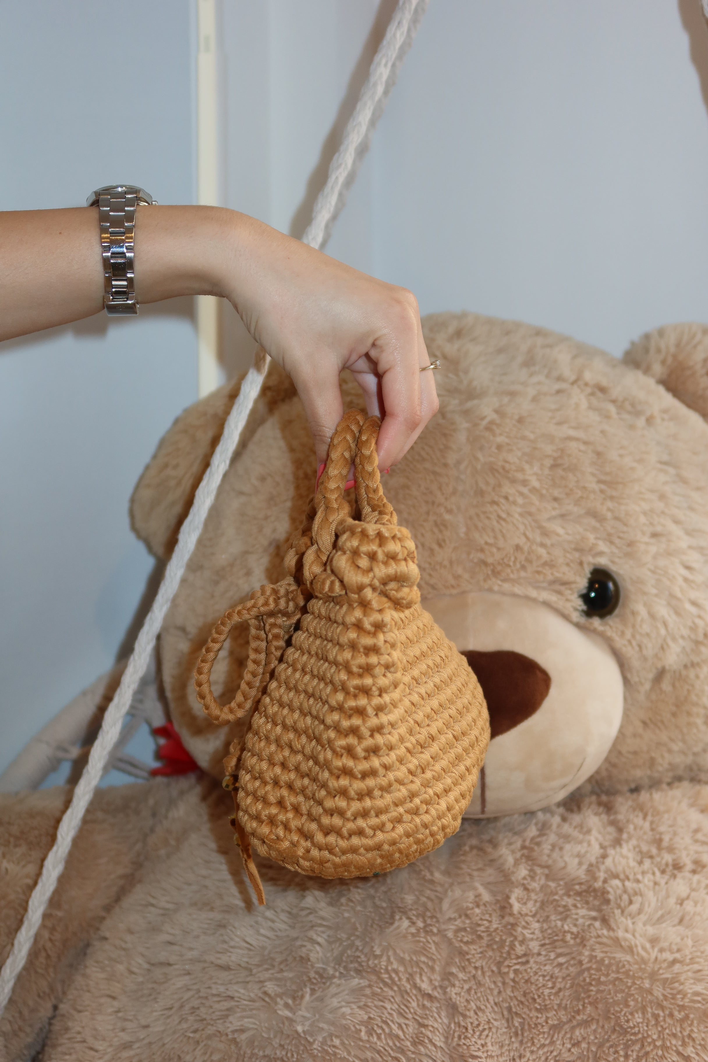 Borsa crochet senape