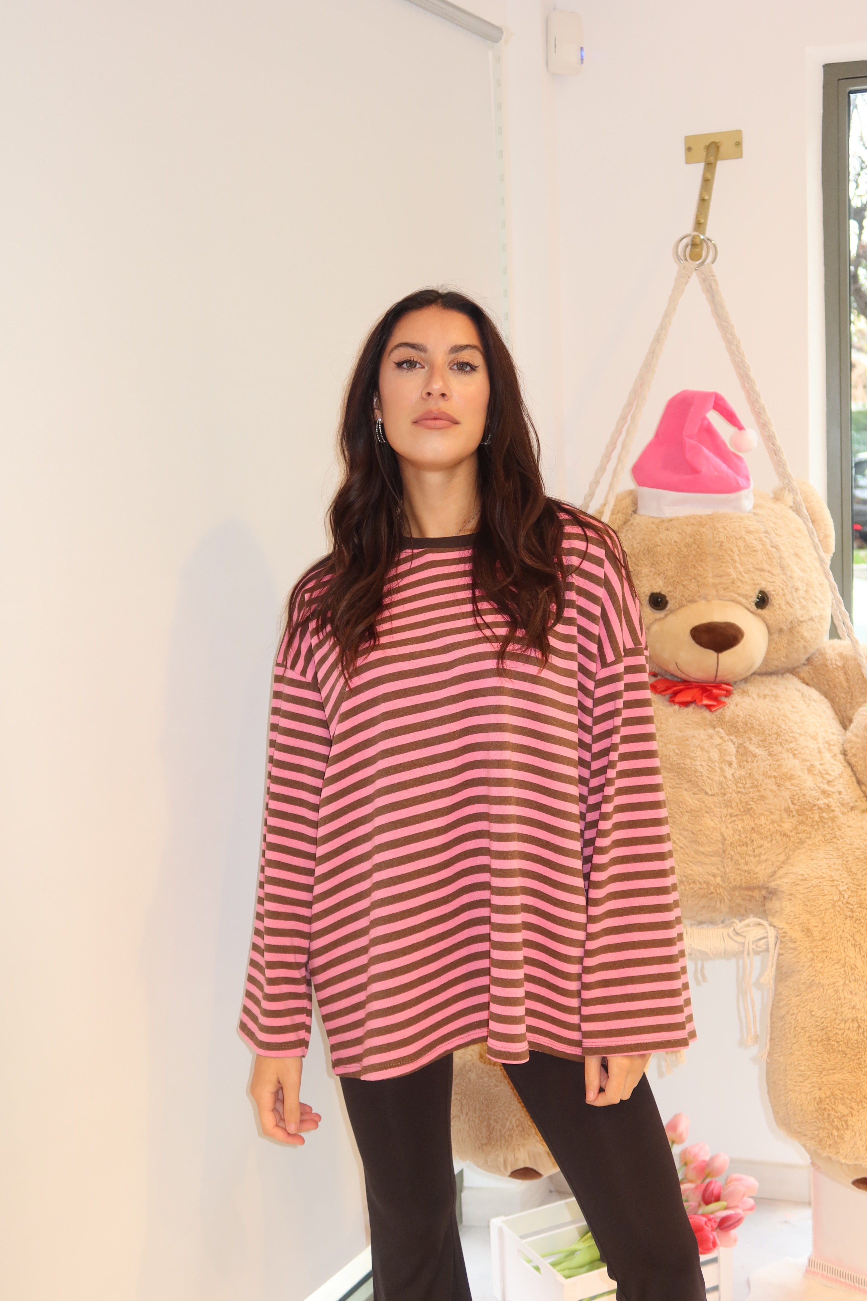 Maglia viral rosa e marrone