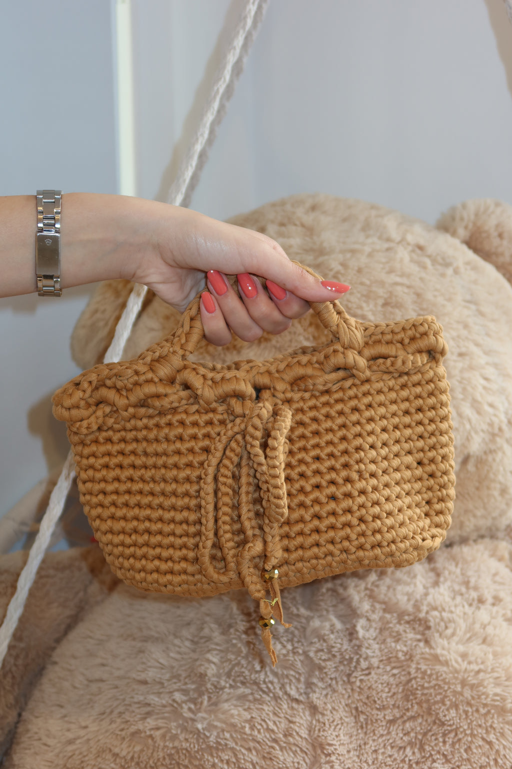 Borsa crochet senape