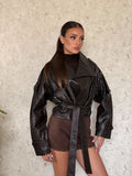 Mini trench bottega eco-pelle brown