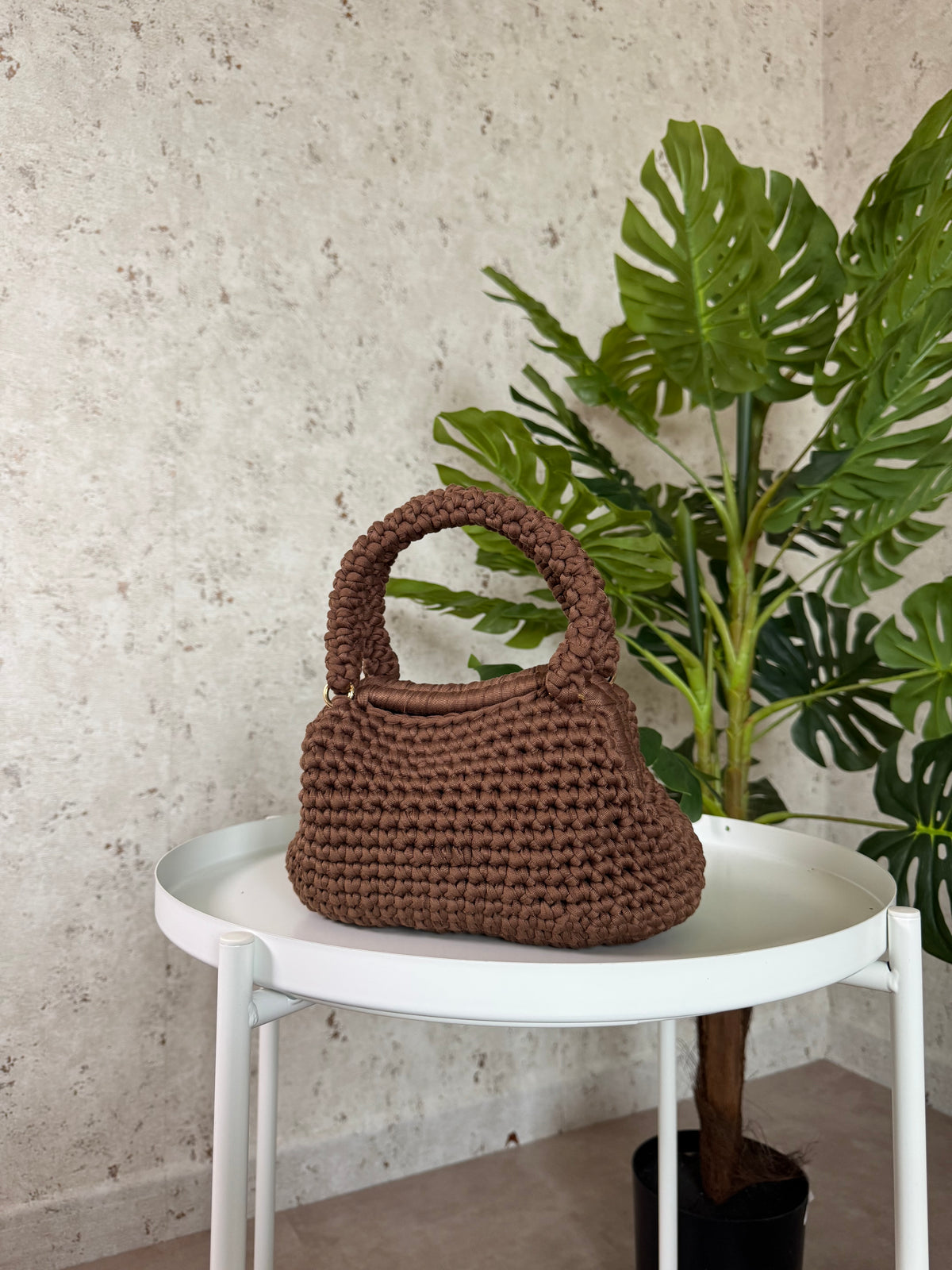 Borsa clutch marrone