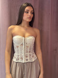 Top corsetto love bianco