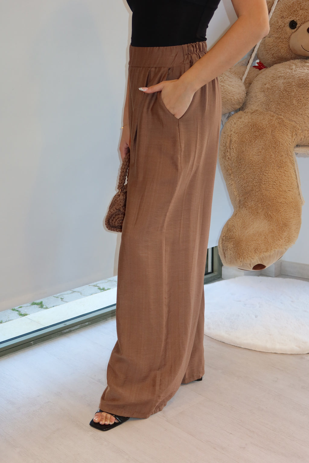 Pantalone lino nocciola