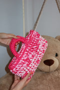 Borsa crochet rosa mix