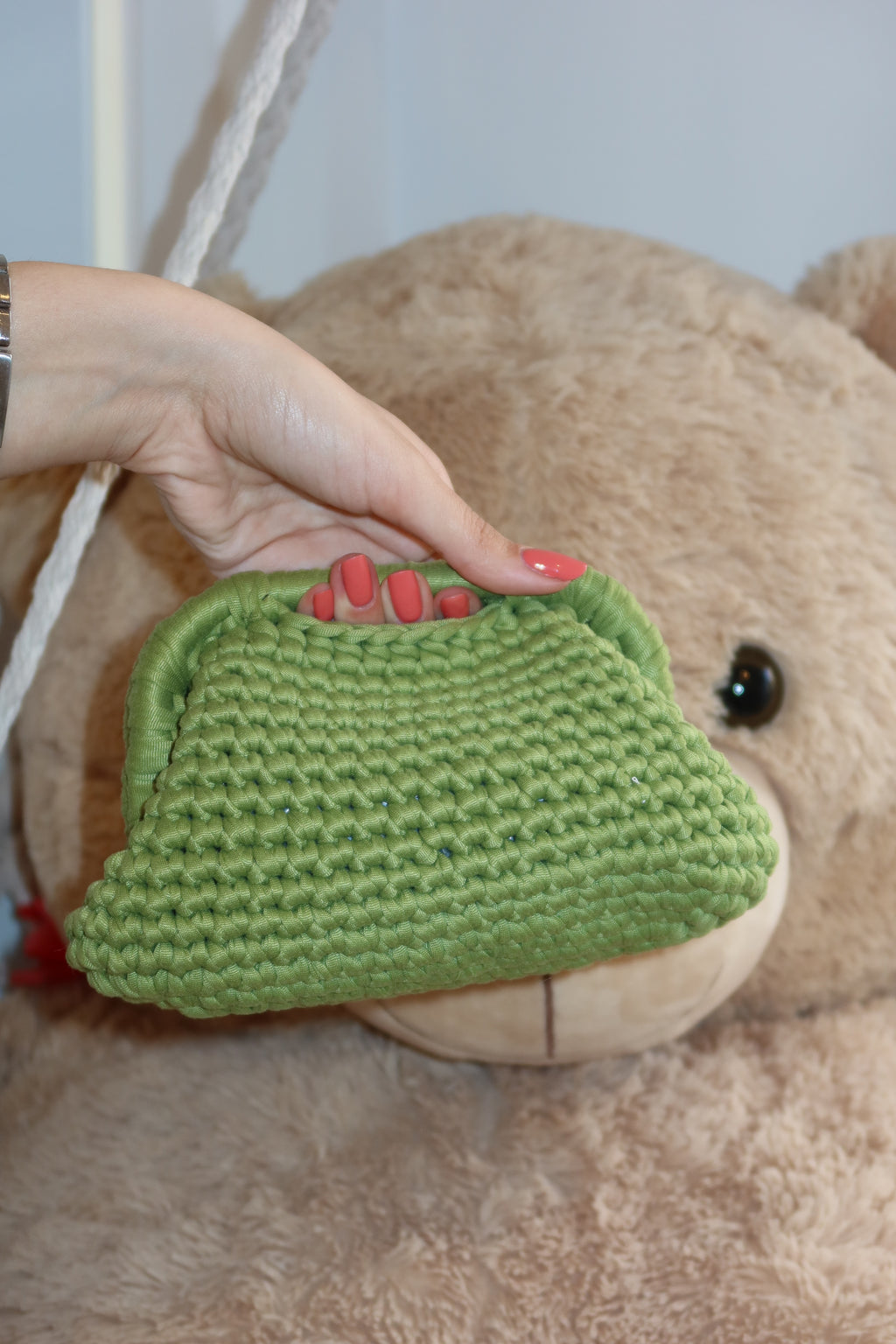Borsa crochet mini verde lime