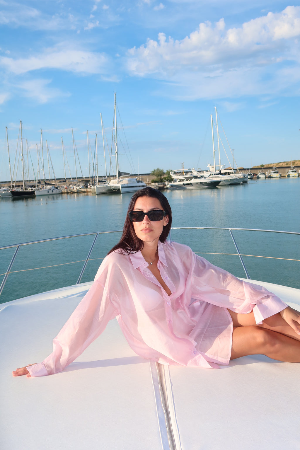 Camicia velata rosa
