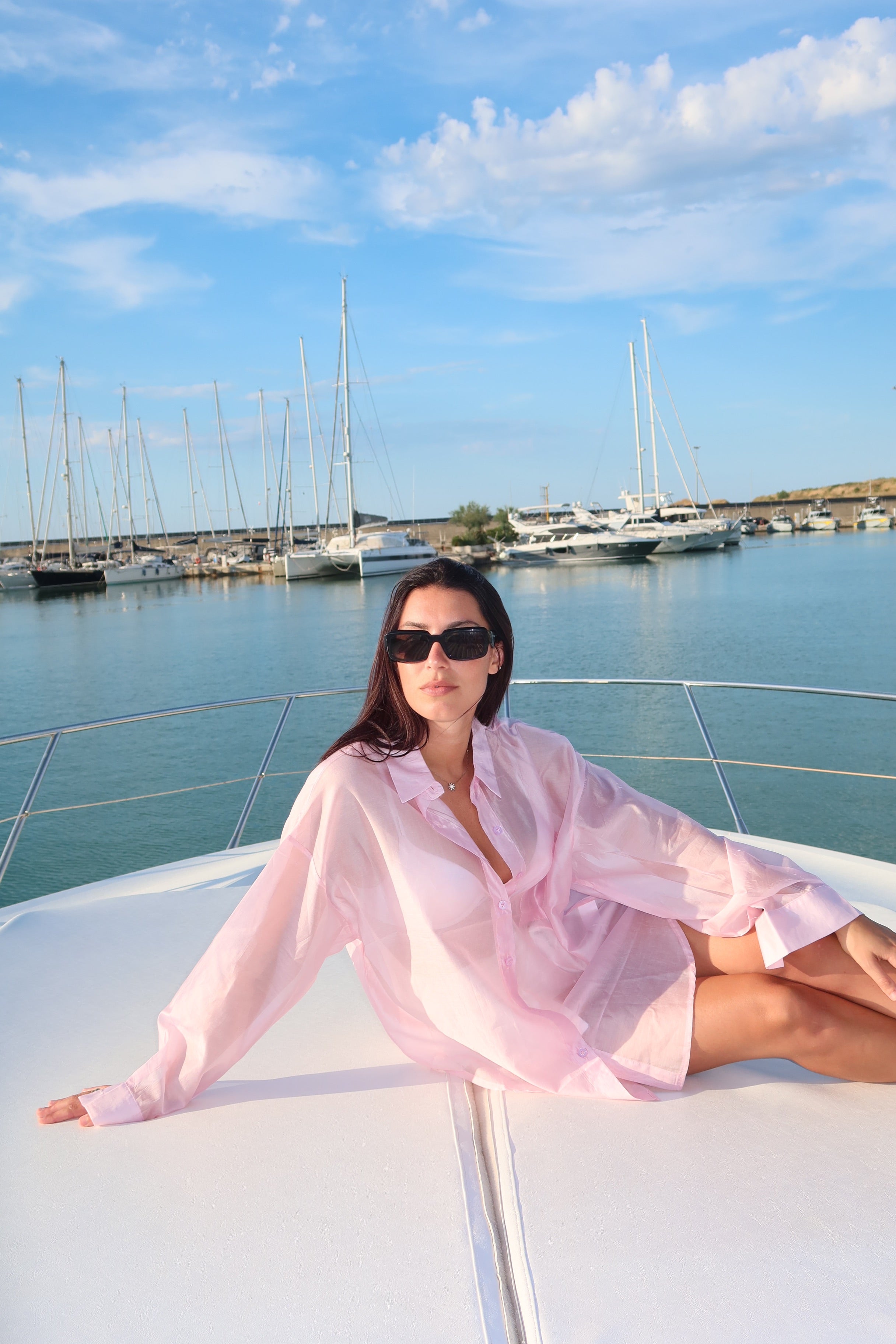 Camicia velata rosa