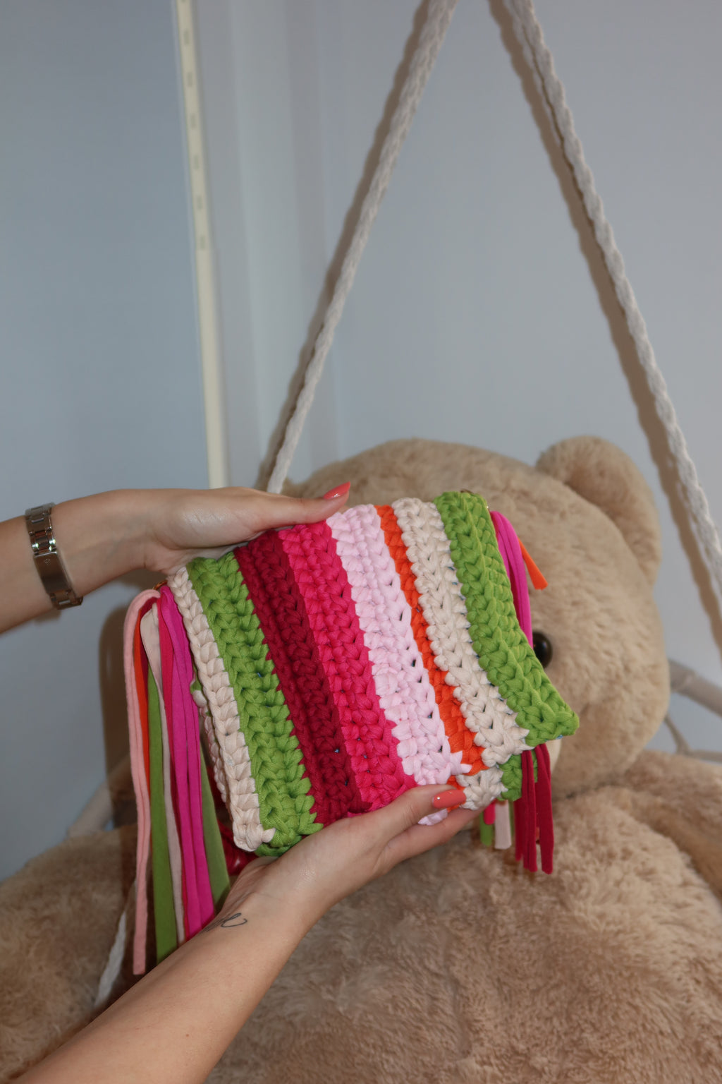 Borsa crochet multi color