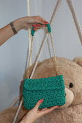 Borsa crochet verdone con Catetenina