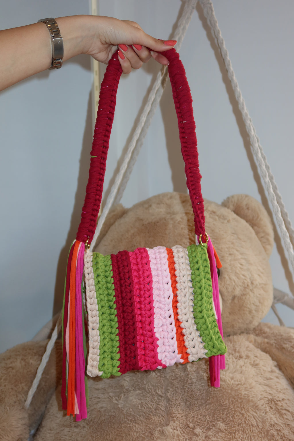 Borsa crochet multi color