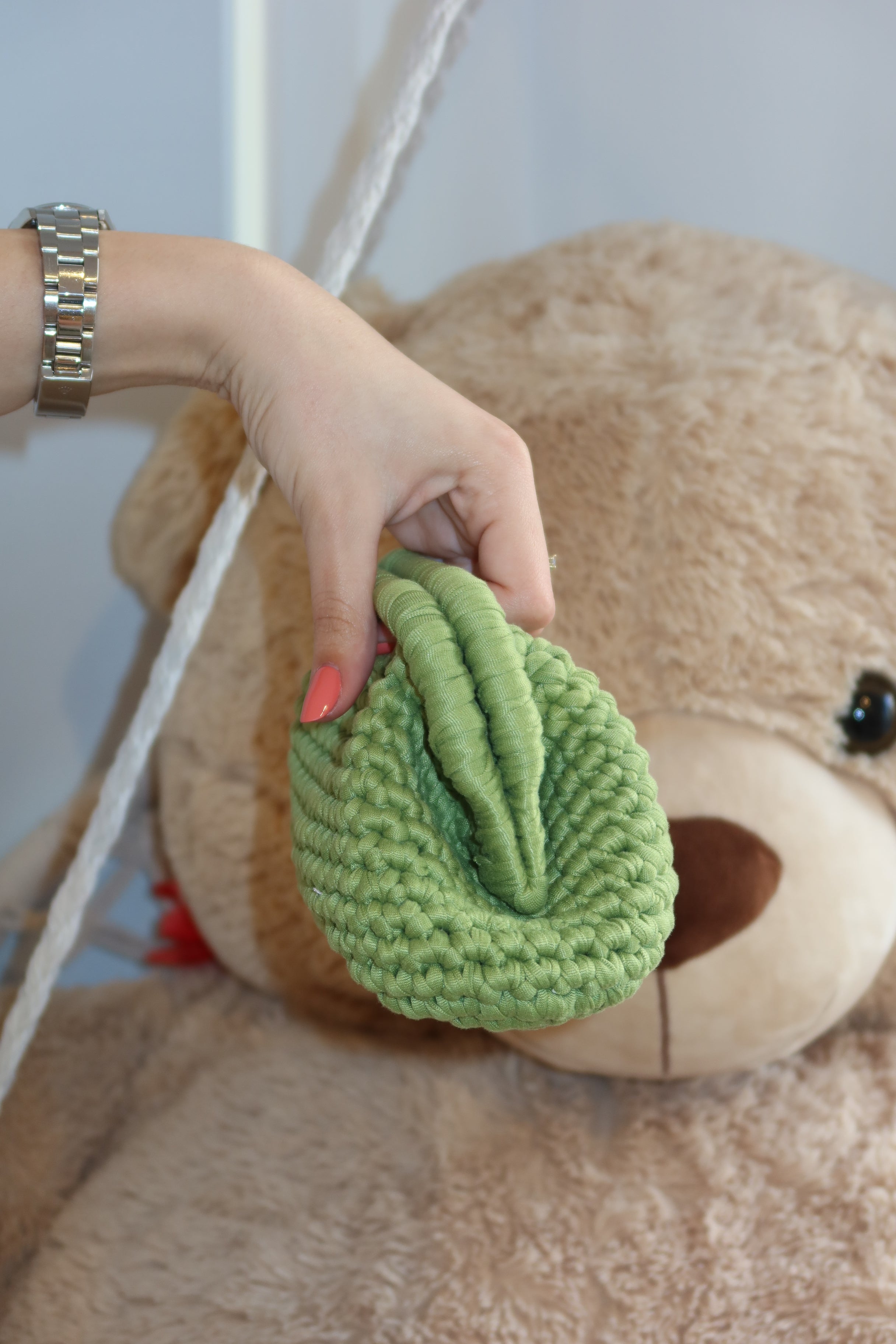 Borsa crochet mini verde lime