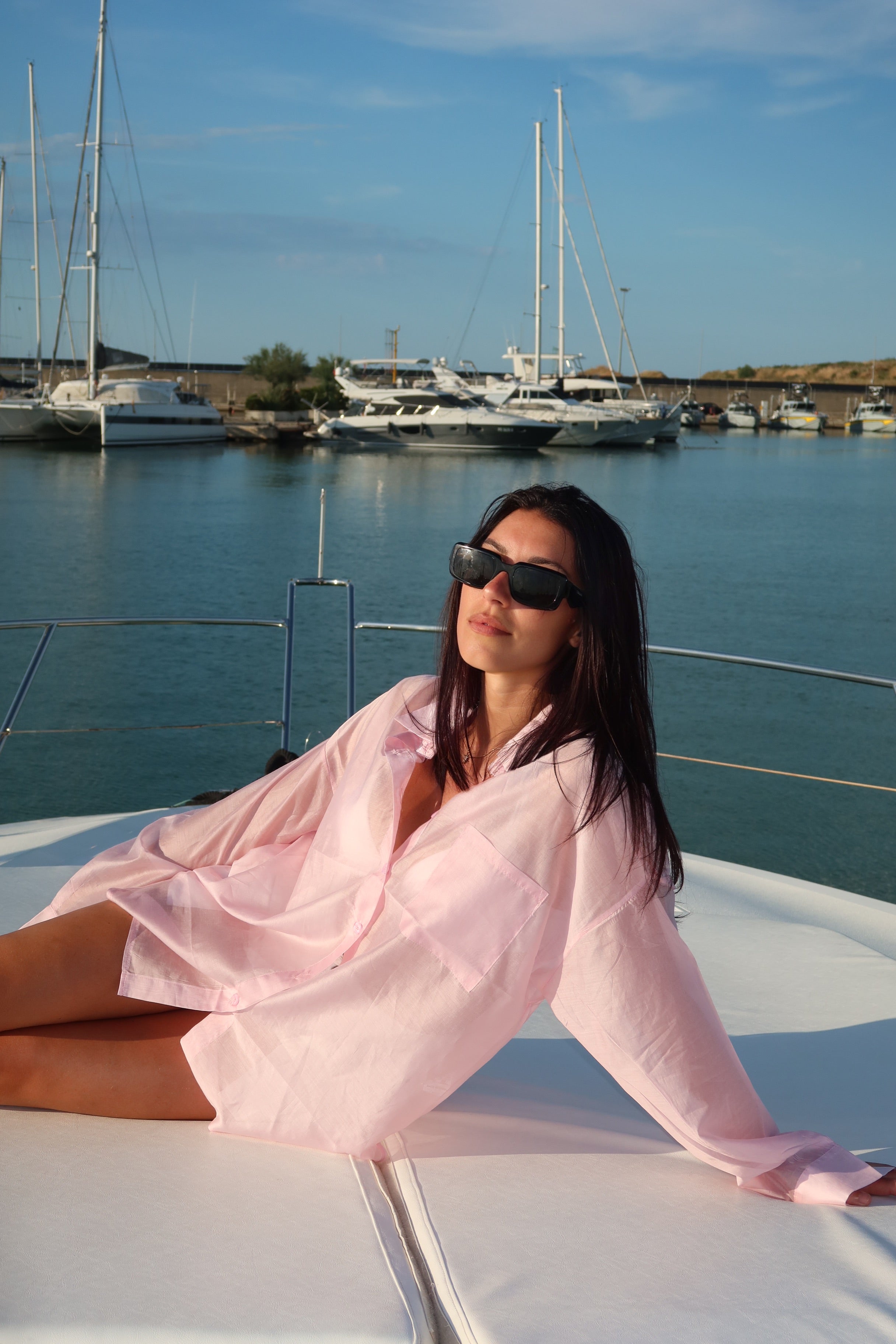 Camicia velata rosa