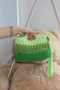 Borsa crochet con sfumature di verde