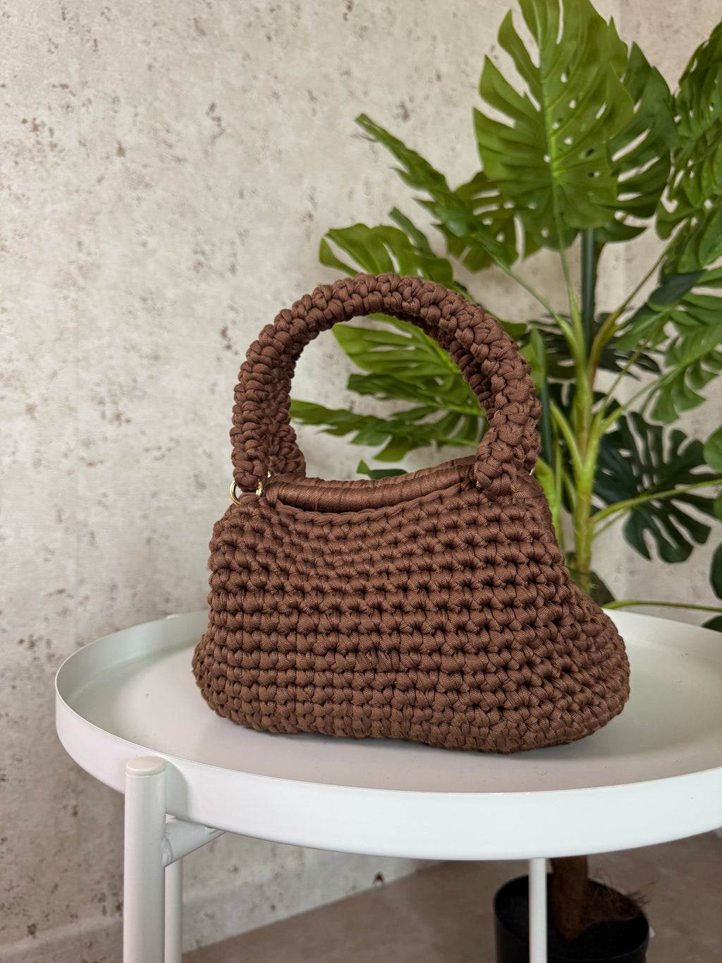Borsa clutch marrone