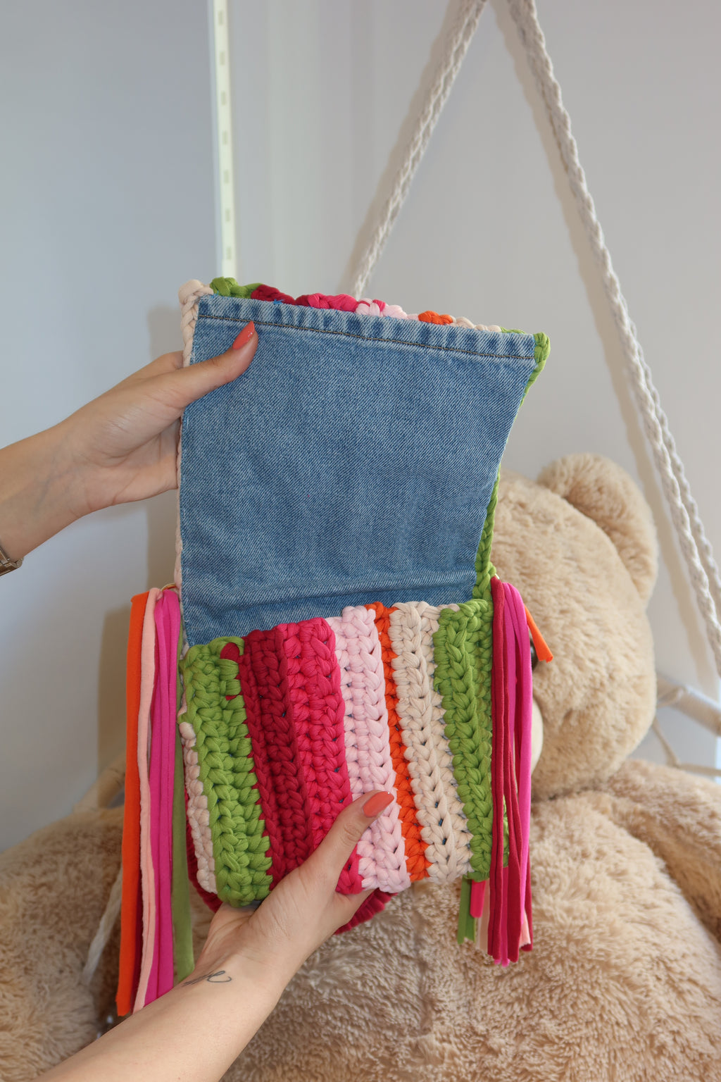 Borsa crochet multi color