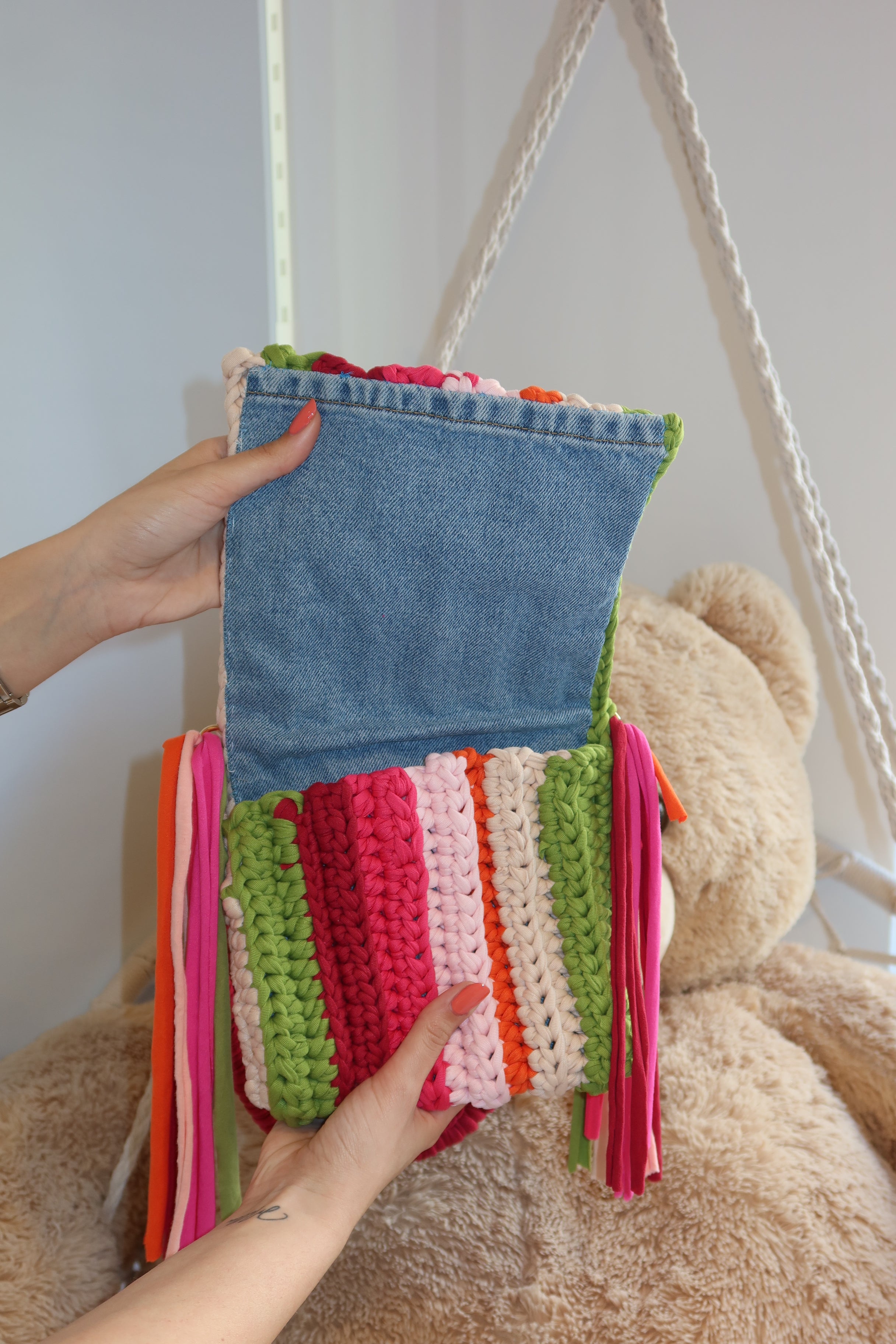 Borsa crochet multi color