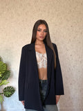 Giacca blazer gessata blu