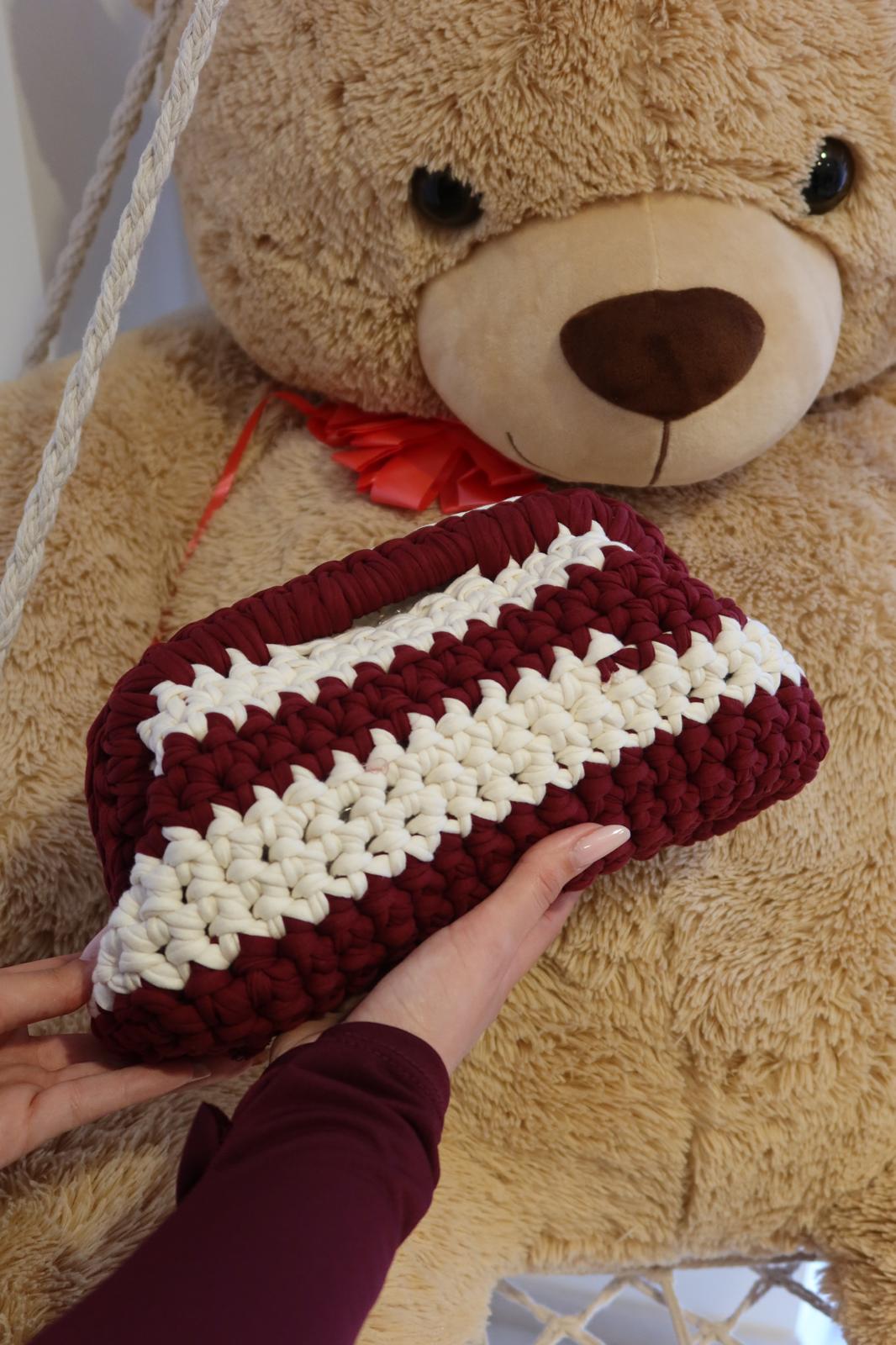 Mini pochette con striature bicolore