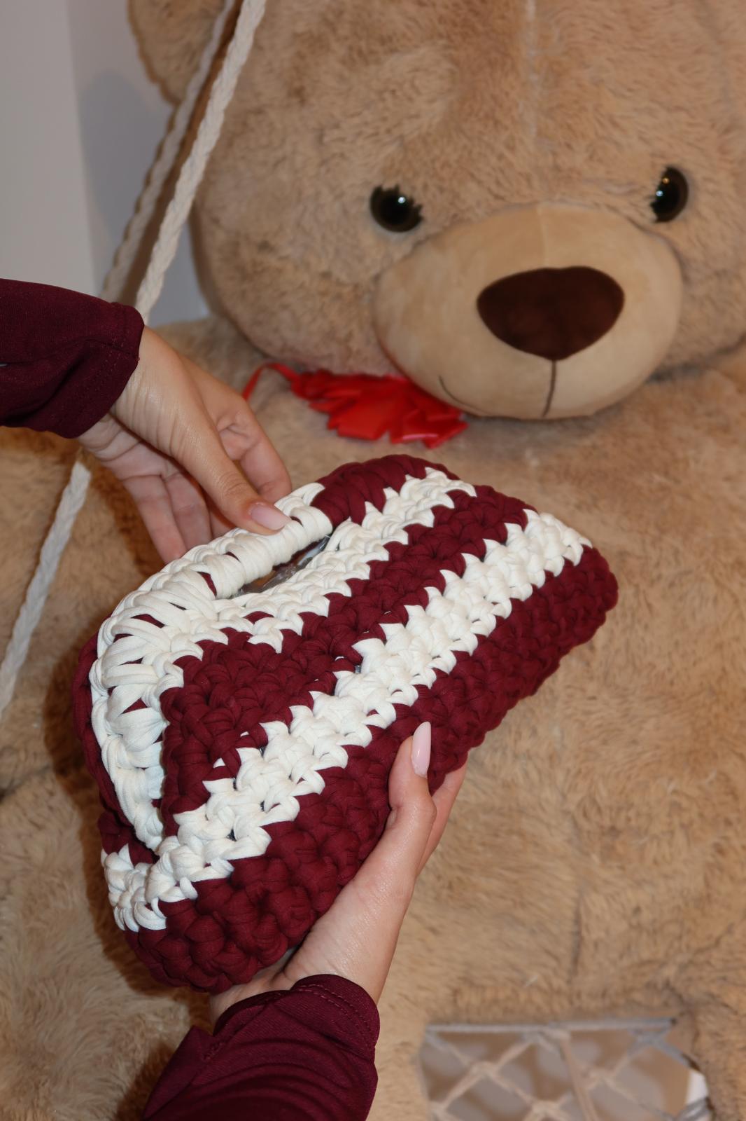 Mini pochette con striature bicolore