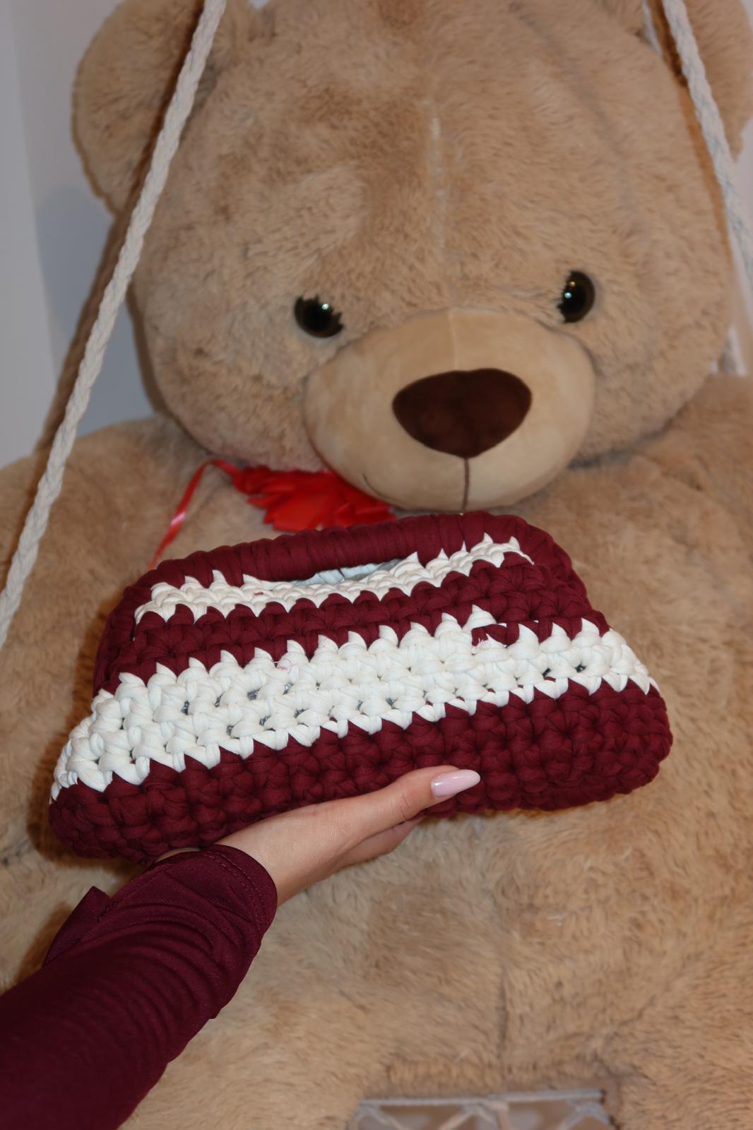 Mini pochette con striature bicolore